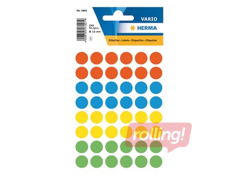 Multi-purpose labels Herma, 13 mm, colours assorted 240 pcs