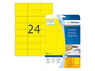 Uzlīmes Herma Special, A4, 70x37 mm, 20 loksnes, dzeltenas