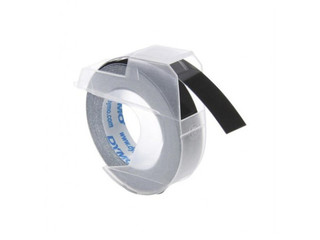 Marķēšanas lente Dymo 3D, 9 mm x 3 m, plastikāta, balti burti uz meln fona