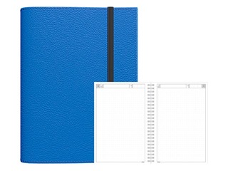 Dienasgrāmata - piezīmju bloks bez datumiem, A5 Flex, punktotas lapas, zils