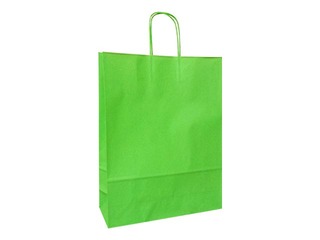 Papīra maisiņš ar vītiem rokturiem, 320x120x410mm, gaiši zaļš