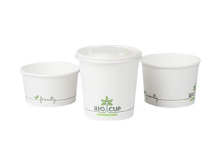 Vāki bļodām, Biocup 350 - 750 ml, Ø 115 mm, 25 gab., CPLA, kompostējami