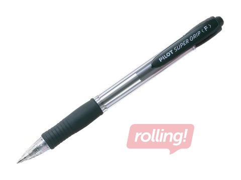 Lodīšu pildspalva Pilot Super Grip F, 0.7mm, melna tinte