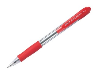 Lodīšu pildspalva Pilot Super Grip F, 0.7mm, sarkana tinte
