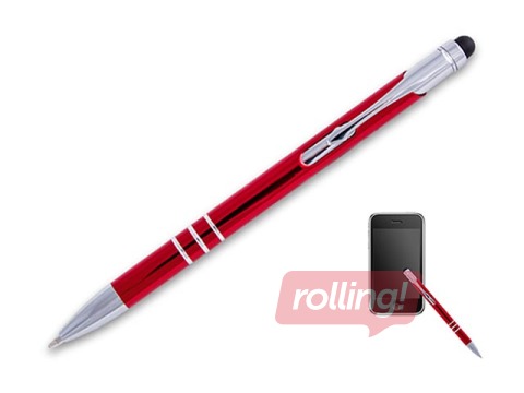 Lodīšu pildspalva Concorde Soft touch, 0.8mm, sarkans korpuss, zila tinte