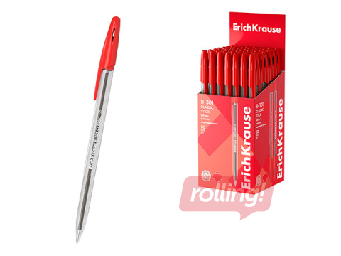 Lodīšu pildspalva Erich Krause, R-301, Classic, sarkana, 1mm