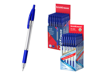 Ручка шариковая Erich Krause, R-301, Matic&Grip Classic, синяя, 1мм