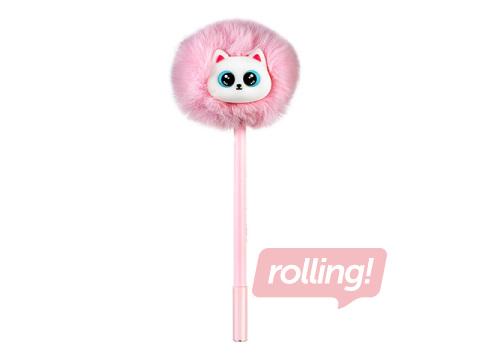 Lodīšu pildspalva Hairball Kitty, rozā, zila, 0.7mm