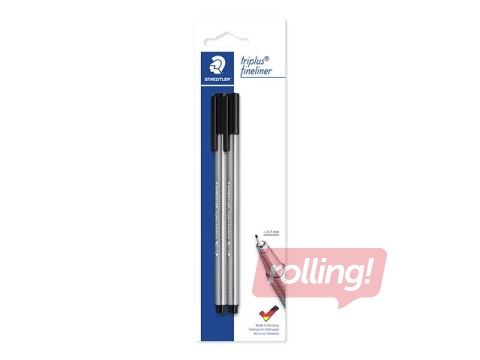 Flomāsterpildspalva Staedtler Triplus fineliner,  0.3mm, melna