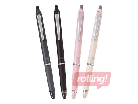 Pildspalva Pilot Frixion Clicker Zone, dzēšama, 0.7mm, pelēks korpuss,melna tinte