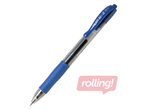 Gēla pildspalva PILOT G-2, 0.7 mm, zila tinte