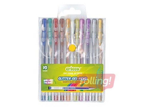 Gēla pildspalvu komplekts Cricco Gliter, 10 gab., dažādas krāsas