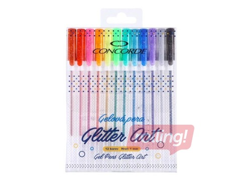 Набор гелевых ручек Concorde Glitter Art, 12 шт.