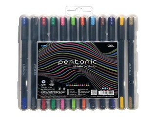 Gel pen set Linc Pentonic, 12 colors