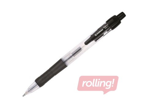 Gēla pildspalva Donau, ar ūdensizturīgu tinti, melna, 0.5mm