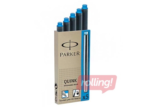 Tintes kapsulas Parker Quink, 5 gab., zilas