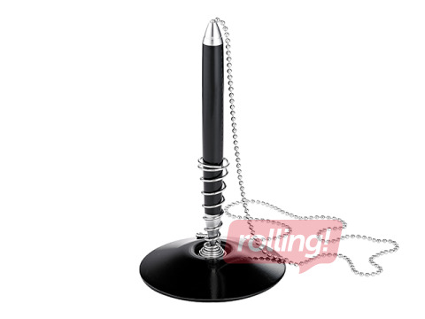 Lodīšu pildspalva statīvā Alco, melns korpuss, melna tinte