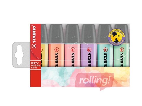 Teksta marķieru komplekts Stabilo Boss Original Pastel, 2-5mm, 6 krāsas