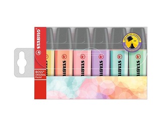 Teksta marķieru komplekts Stabilo Boss Original Pastel, 2-5mm, 6 krāsas