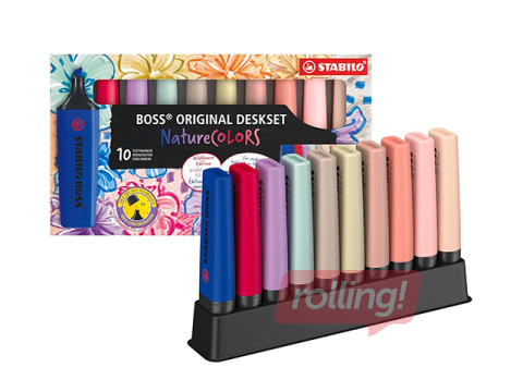 Teksta marķieru komplekts Stabilo Boss Original NatureCOLORS Wildflower, 2-5 mm, 10 krāsas 