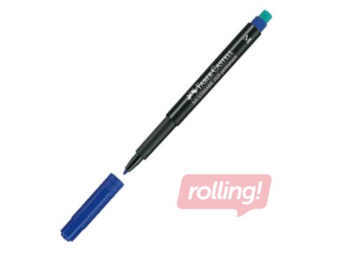 Permanentais marķieris Faber Castell M, apaļš, zils, 1mm