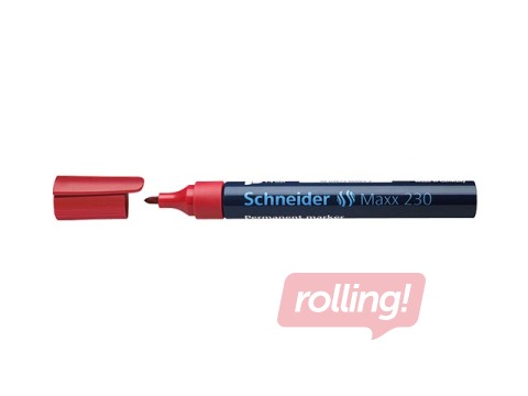 Permanentais marķieris Schneider 230, apaļš, sarkans, 1-3mm