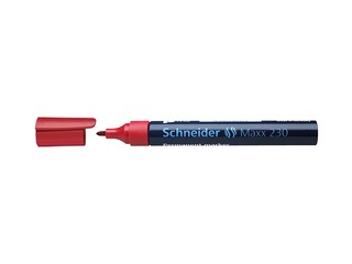 Permanentais marķieris Schneider 230, apaļš, 1-3 mm, sarkans