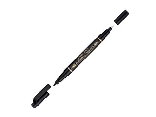 Permanentais marķieris Pentel, divpusējs, konisks, melns, 0.6/2.0mm