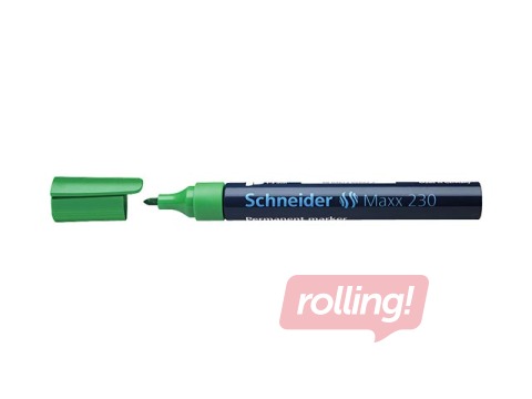 Permanentais marķieris Schneider 230, apaļš, zaļš, 1-3mm