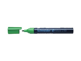 Permanentais marķieris Schneider 230, apaļš, 1-3 mm, zaļš