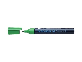 Permanentais marķieris Schneider 230, apaļš, zaļš, 1-3mm