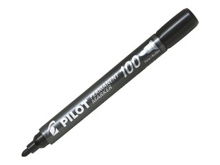 Permanentais marķieris Pilot 100, melns, 1mm + AKCIJA! Pērc permanentos marķierus un saņem dāvanu!