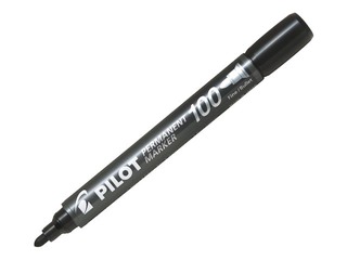 Permanentais marķieris Pilot 100, 1.0 mm, melns + AKCIJA! Pērc marķierus un saņem dāvanu!