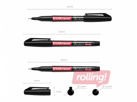 Permanents marķieris ErichKrause FP-50, 0.6mm, melns