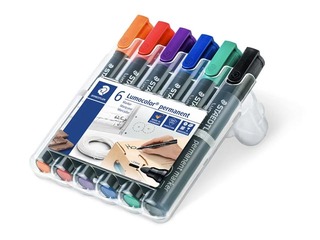 Permanentais marķieru komplekts Staedtler Lumcolor 352, 2.0mm, 6 krāsas