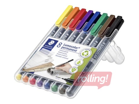 OHP Permanento marķieru komplekts Staedtler Lumcolor 318, 0.6 mm, 8 krāsas