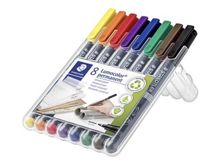 Набор OHP перманентный маркер Staedtler Lumcolor 318, 0,6мм, 8 цвета