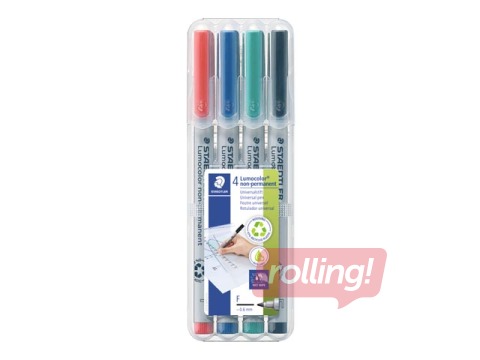 Marķieru komplekts Staedtler Lumocolor 316, 0.6 mm, 4 krāsas (nav permanents)