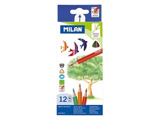 Krāsainie zīmuļi Milan 231, trīsstūra, 12 gab