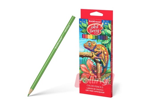 Krāsainie trīsstūra zīmuļi ErichKrause ArtBerry, 12 krāsas