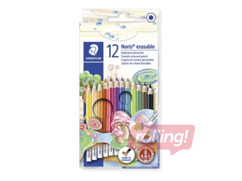 Krāsainie zīmuļi ar dzēšgumiju Staedtler 144 50N, 12 gab.