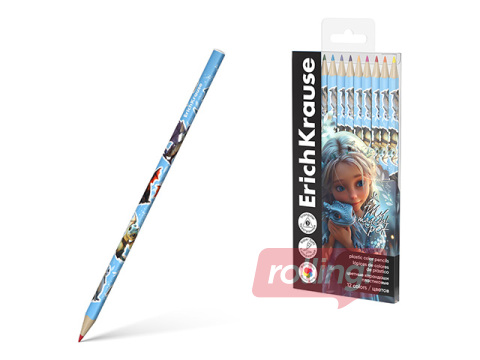 Krāsainie zīmuļi ErichKrause, Magic Pet, trīsstūra, 12 krāsas