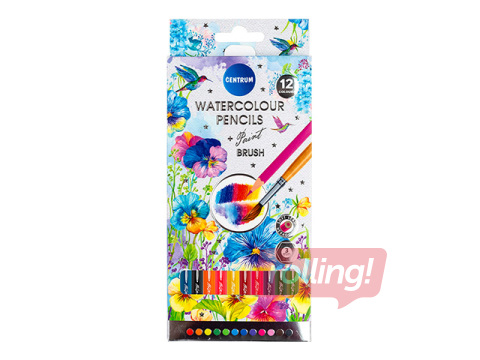 Krāsainie zīmuļi Centrum, akvareļu, 12 krāsas