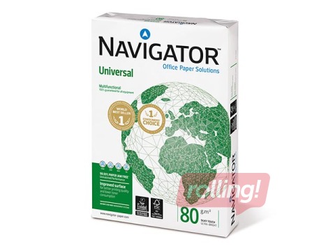 Papīrs Navigator Universal, A4, 80 g/m2, 500 loksnes + AKCIJA! Pērc Navigator papīru un saņem dāvanu!