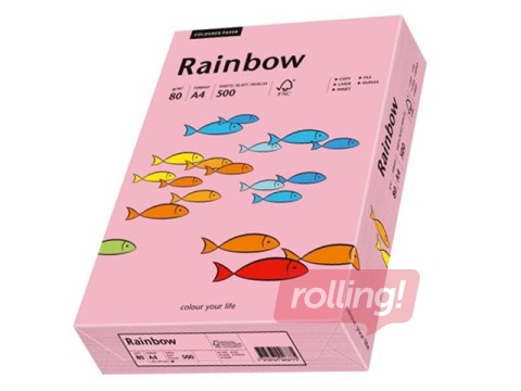Papīrs Rainbow 55, A4, rozā, 80g/m², 500 loksnes