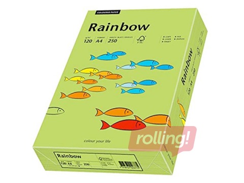 Papīrs Rainbow 74, A4, 160 g/m2, 250 loksnes, koši zaļš