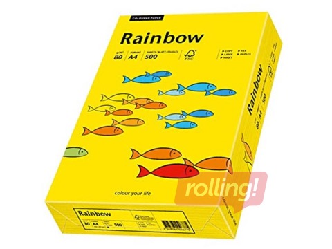 Papīrs Rainbow 18, A4, 160 g/m2, 250 loksnes, spilgti dzeltens