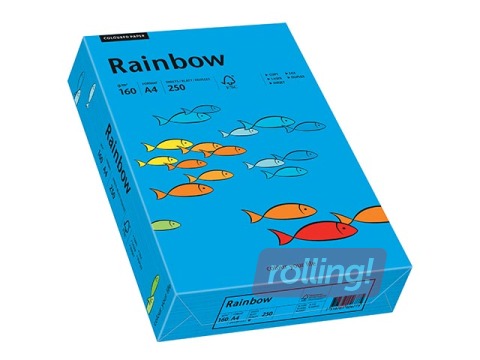 Papīrs Rainbow 88, A4, 160g/m2, 250 loksnes, spilgti zils