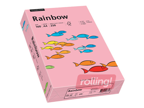 Papīrs Rainbow 55, A4, 160g/m2, 250 loksnes, rozā