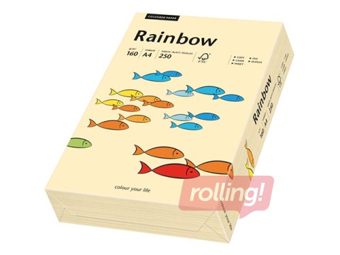Papīrs Rainbow 06, A4, 160 g/m2, 250 loksnes, smilšu krāsas